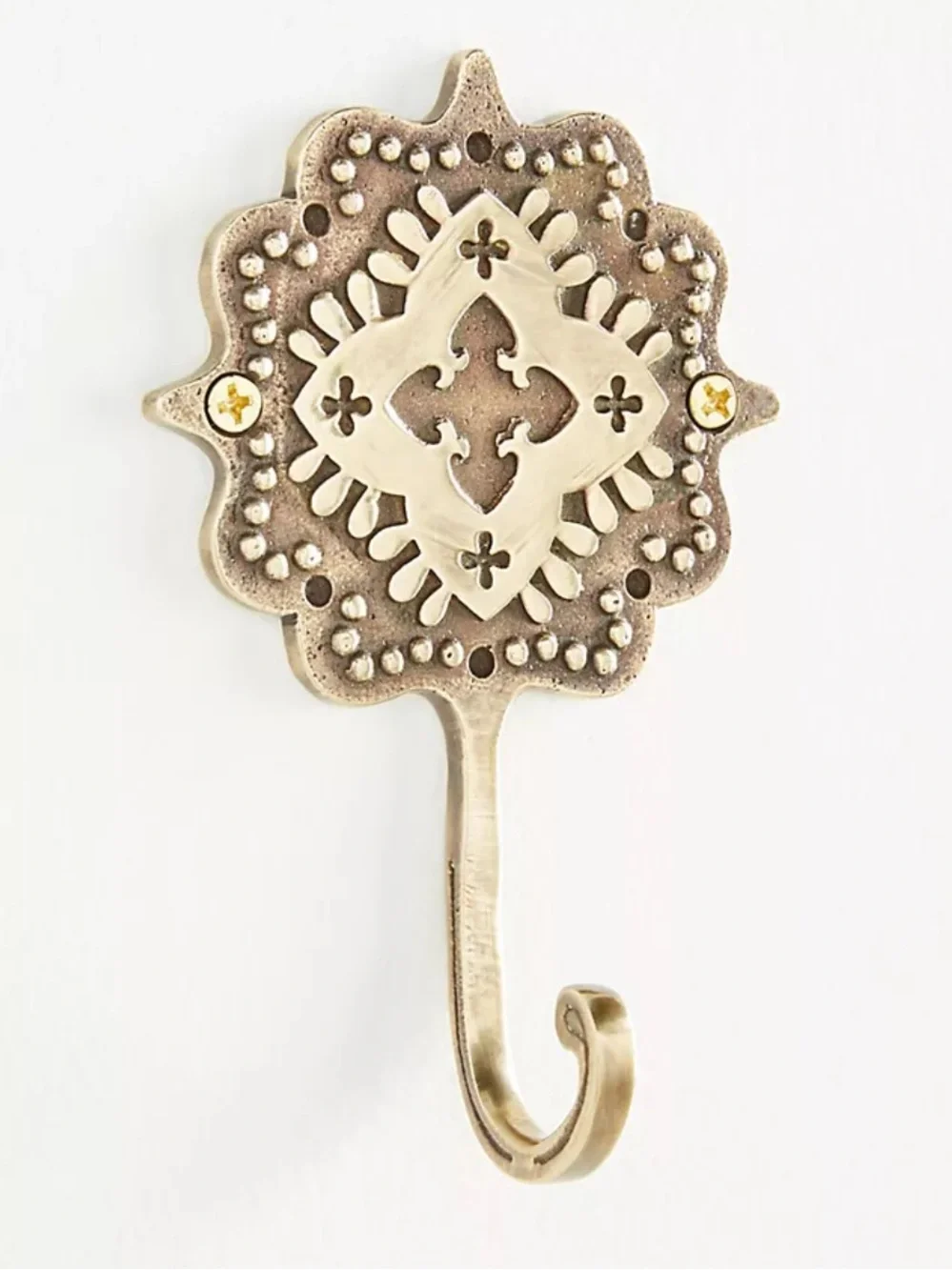 Anthropologie Beatrix Decorative Brass Wall Hook Made in India NWOT